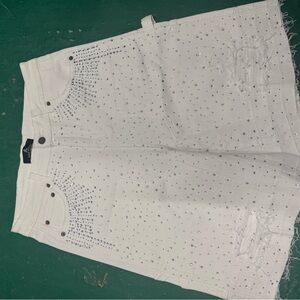 Paper Money Jeans White with Crystals Size 30